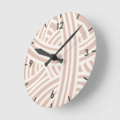 Zonnewasroze Abstracte gestyliseerde garnenband Ronde Klok (Hoek)