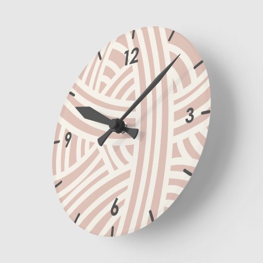 Zonnewasroze Abstracte gestyliseerde garnenband Ronde Klok (Hoek)