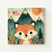 Zonnewende Vos – Zonsondergang in de Cactus Wilde Notitieboek (Achterkant)