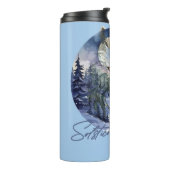 Zonnewende zegeningen Winter Wolf Moonlight Bossen Thermosbeker (Gedraaid links)