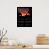 Zonnewende Zonsondergang kalender ~ afdruk Poster (Keuken)