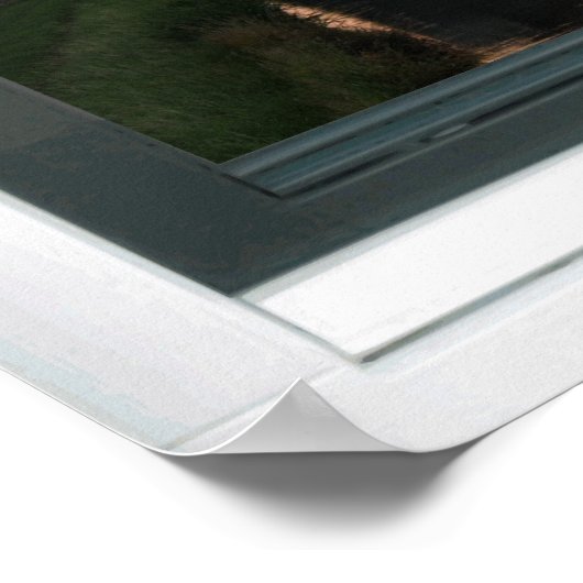 Zonnewestrandschap Windmill Faux Uitzicht Poster (Hoek)