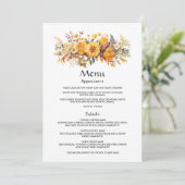 Zonnewijzer Bloemen Bruiloft Menu (Staand voorkant)