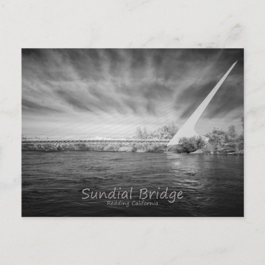 Zonnewijzer Brug Monochroom Briefkaart (Voorkant)