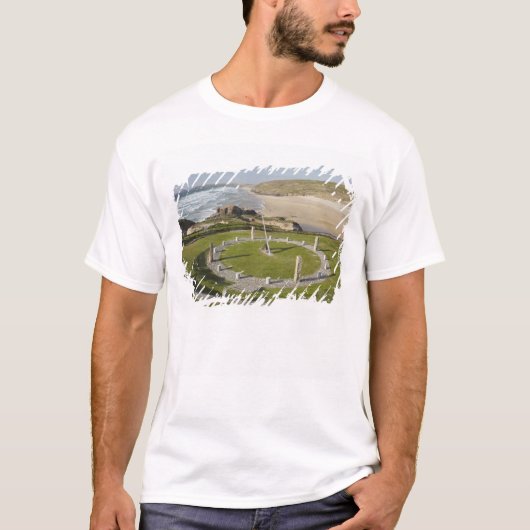 Zonnewijzer en Perran Beach, Perranporth, Cornwall T-shirt (Voorkant)