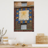 Zonnewijzer op gebouw, Duitsland Poster (Keuken)