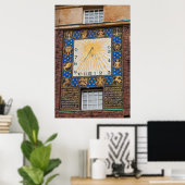 Zonnewijzer op gebouw, Duitsland Poster (Thuiskantoor)