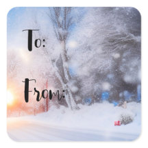 Zonnewinterkerstfeestdag Sticker label