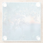 Zonnewintervorst op glas glazen onderzetter (Achterkant)