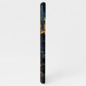 Zonnewolk berg pointillisme stijl iPhone hoesje (Rechterkant)