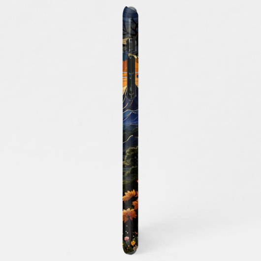 Zonnewolk berg pointillisme stijl iPhone hoesje (Linkerkant)