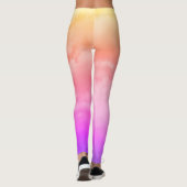 Zonnewolken Geel Oranje Roze en Paarse Leggings (Achterkant)