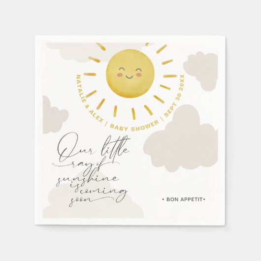 Zonnewolken Genderneutraal Baby shower Servet (Voorkant)