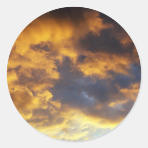 Zonnewolken Ronde Sticker