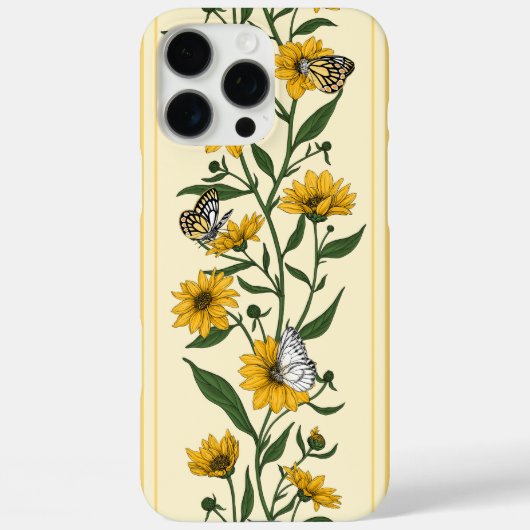 Zonnewortel bloemenstreep op gebroken wit Case-Mate iPhone case (Achterkant)