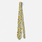 Zonnewortel bloemenstreep op gebroken wit stropdas (Voorkant)