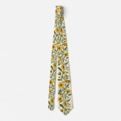 Zonnewortel bloemenstreep op gebroken wit stropdas (Achterkant)