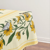 Zonnewortel bloemenstreep op gebroken wit tafelkleed (Voorbeeld)