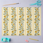 Zonnewortel bloemenstreep op gebroken wit tissuepapier (Craft)