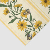 Zonnewortel bloemenstreep op gebroken wit tissuepapier (Detail)