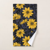 Zonnewortel, wilde zonnebloem in geel en blauw bad handdoek (Handdoek)
