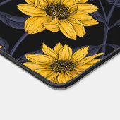 Zonnewortel, wilde zonnebloem in geel en blauw bureaumat (Hoek)