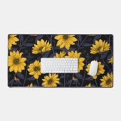 Zonnewortel, wilde zonnebloem in geel en blauw bureaumat (Keyboard & Muis)