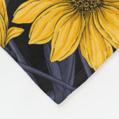 Zonnewortel, wilde zonnebloem in geel en blauw fleece deken (Hoek)