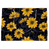 Zonnewortel, wilde zonnebloem in geel en blauw groot cadeauzakje (Voorkant)