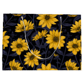 Zonnewortel, wilde zonnebloem in geel en blauw groot cadeauzakje (Achterkant)