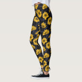 Zonnewortel, wilde zonnebloem in geel en blauw leggings (Links)