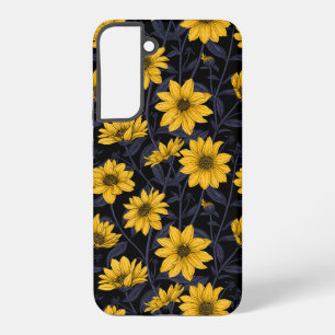 Zonnewortel, wilde zonnebloem in geel en blauw samsung galaxy hoesje