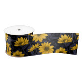 Zonnewortel, wilde zonnebloem in geel en blauw satijnen lint (Spoel)