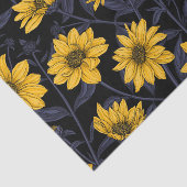 Zonnewortel, wilde zonnebloem in geel en blauw tissuepapier (Detail)