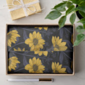 Zonnewortel, wilde zonnebloem in geel en blauw tissuepapier (Geschenk)