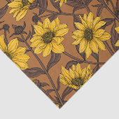 Zonnewortel, wilde zonnebloem in geel en bruin tissuepapier (Detail)