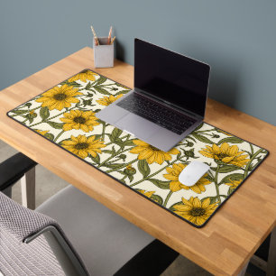 Zonnewortel, wilde zonnebloem op off white bureaumat