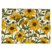Zonnewortel, wilde zonnebloem op off white groot cadeauzakje (Achterkant)