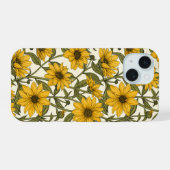 Zonnewortel, wilde zonnebloem op off white iPhone 15 case (Achterkant horizontaal)