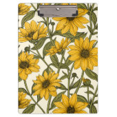 Zonnewortel, wilde zonnebloem op off white klembord (Voorkant)