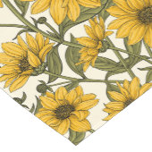 Zonnewortel, wilde zonnebloem op off white korte tafelloper (Hoek)