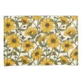 Zonnewortel, wilde zonnebloem op off white kussensloop (Voorkant-Rechts)