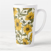 Zonnewortel, wilde zonnebloem op off white latte mok (Rechts)
