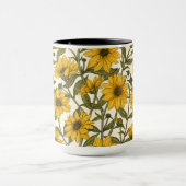 Zonnewortel, wilde zonnebloem op off white mok (Midden)