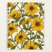 Zonnewortel, wilde zonnebloem op off white planner (Voorkant)