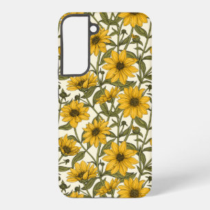 Zonnewortel, wilde zonnebloem op off white samsung galaxy hoesje