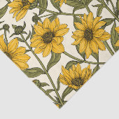 Zonnewortel, wilde zonnebloem op off white tissuepapier (Detail)