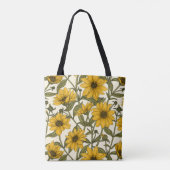 Zonnewortel, wilde zonnebloem op off white tote bag (Achterkant)