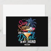 Zonnezand en een Drink In My Hand Beach Cruise Kaart (Voorkant / Achterkant)