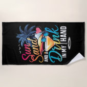 Zonnezand en een Drink In My Hand Beach Cruise Strandlaken (Voorkant)